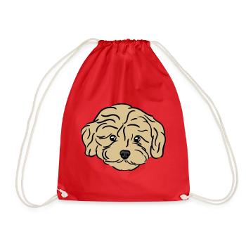 Doodle Puppy - Turnbeutel - Rot - Vorne