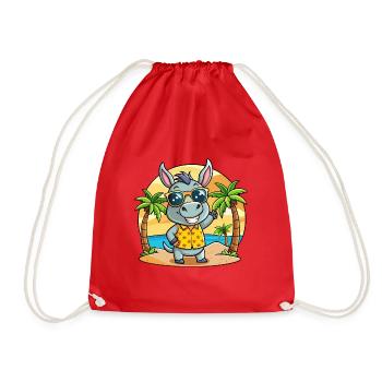 Esel Lustige Cartoon Sommer Strand Sonnenbrille - Turnbeutel - Rot - Vorne