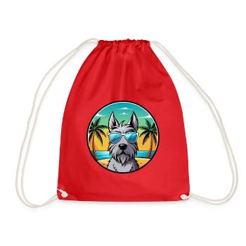 Scottish Terrier Hunderasse Cartoon Sonnenbrille Strand - Turnbeutel - Rot - Vorne