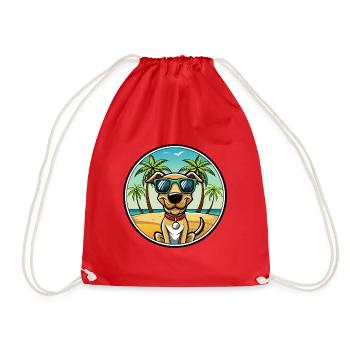 Plott Hound Hund Rasse Cartoon Sonnenbrille Strand - Turnbeutel - Rot - Vorne