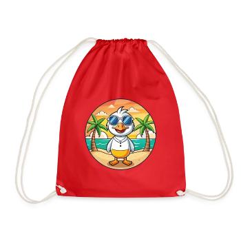 Gans Lustige Cartoon Sommer Strand Sonnenbrille - Turnbeutel - Rot - Vorne