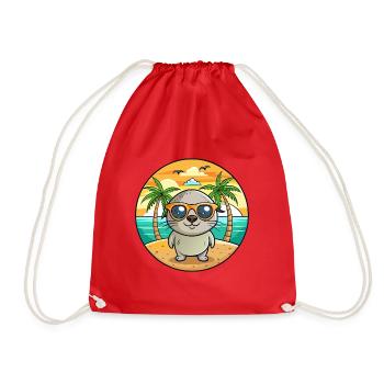 Lunettes de soleil de plage d’été de dessin animé drôle de phoque - Sac de sport léger - rouge - Devant