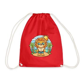 Lunettes de soleil de plage d’été Lion Funny Cartoon - Sac de sport léger - rouge - Devant