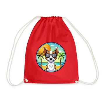 Decker Rat Terrier Hunderasse Cartoon Sonnenbrille - Turnbeutel - Rot - Vorne