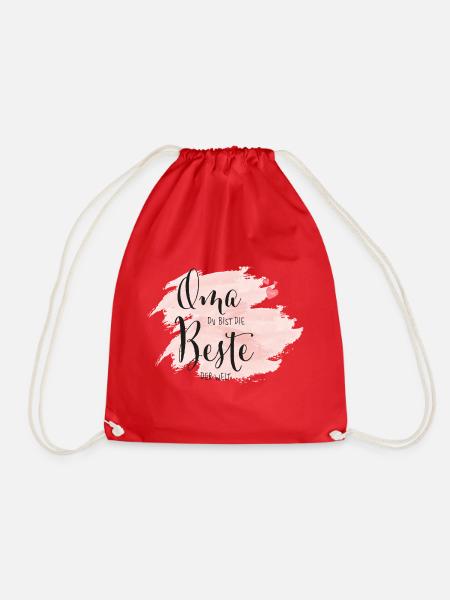 Grandma you are the best in the world - Drawstring Bag - red