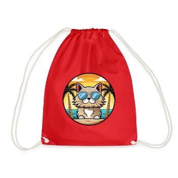 Selkirk Rex Cat Breed Cartoon Lunettes de soleil Beach - Sac de sport léger - rouge - Devant
