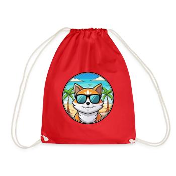 Lunettes de soleil de dessin animé de race de chat calicot dilué plage - Sac de sport léger - rouge - Devant