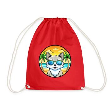 Lunettes de soleil de plage de race de chat angora turc - Sac de sport léger - rouge - Devant