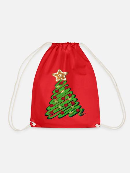 Weihnachtsbaum mit Pfefferkuchen - Turnbeutel - Rot