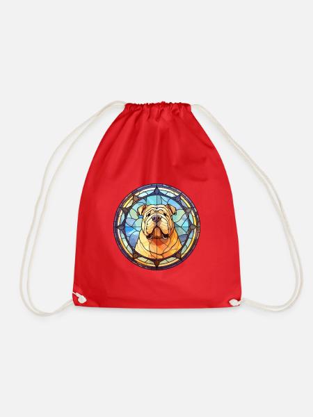 Shar Pei Hunderasse Buntes Glas Buntes Wasserkoll - Turnbeutel - Rot