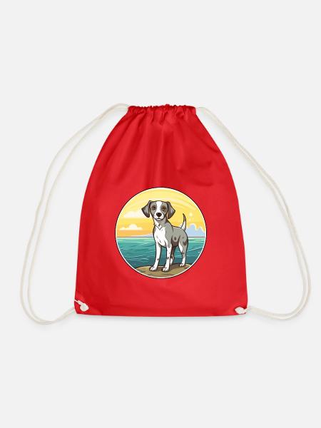 Kromfohrlander Hund Rasse Cartoon Kawaii Clipart - Turnbeutel - Rot