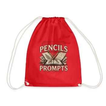 Stop KI Pencils Before Prompts Gegen Ki - Turnbeutel - Rot - Vorne