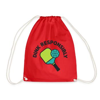Dink Responsible – Pickleball-Humor - Turnbeutel - Rot - Vorne