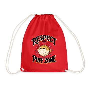 Respect the Puff Zone – Stachelpuffer - Turnbeutel - Rot - Vorne