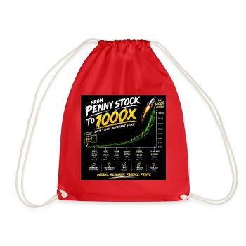 Von Penny Stock zu 1000x - Turnbeutel - Rot - Vorne