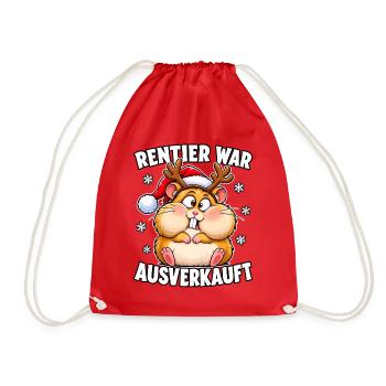 Rentier War Ausverkauft Hamster - Turnbeutel - Rot - Vorne
