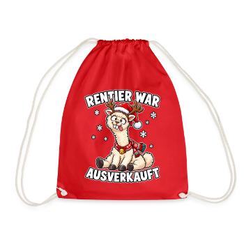 Rentier Weihnacht Ausverkauft Alpaka - Turnbeutel - Rot - Vorne