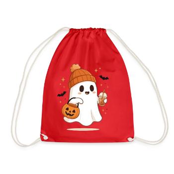 Halloween-Shirts für Frauen Pumpkin Ghost - Turnbeutel - Rot - Vorne