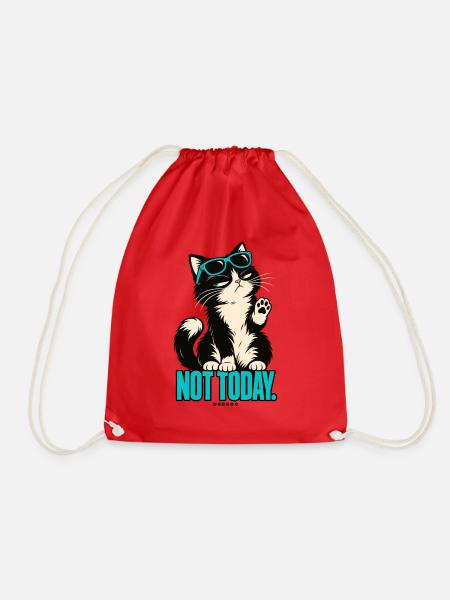 Not Today – Eigenwillige Katze | ODDROO - Turnbeutel - Rot