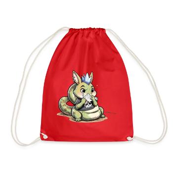 Bunny Punk Schlangen Mutant mit Schädelshirt - Turnbeutel - Rot - Vorne
