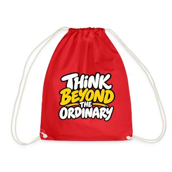 Think Beyond the Ordinary – Positives Statement  - Turnbeutel - Rot - Vorne
