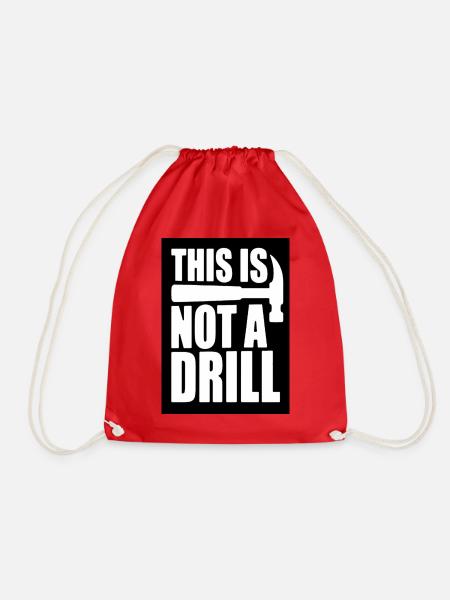Das ist kein Drill-Bold-Grafik-Tee - Turnbeutel - Rot