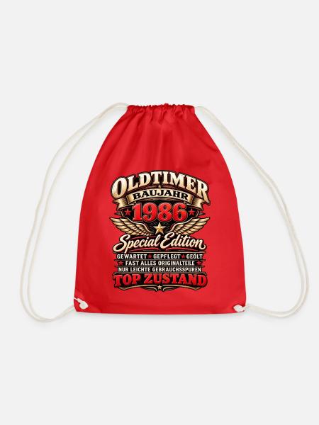 Oldtimer Baujahr 1986 – Vintage Special Edition - Turnbeutel - Rot