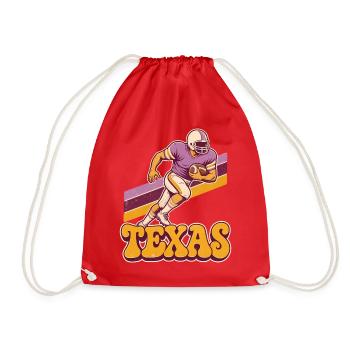 Texas Retro Footballspieler - Turnbeutel - Rot - Vorne