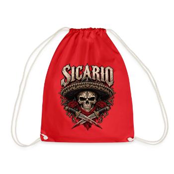 Sicario Totenkopf mit Sombrero - Turnbeutel - Rot - Vorne