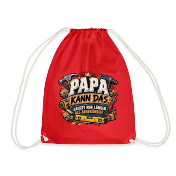 Papa Kann Das – DIY Vaterwitz - Turnbeutel - Rot - Vorne