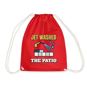 Jet hat die Terrasse gespült – lustiges DIY-Wochenend-T-Shirt - Turnbeutel - Rot - Vorne