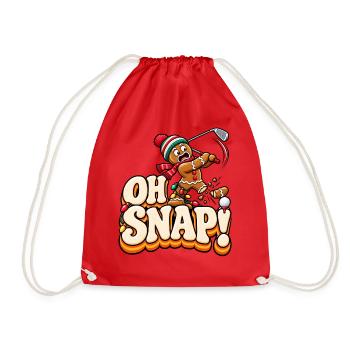 Oh Snap Weihnachts-Gingerbread Golf - Turnbeutel - Rot - Vorne