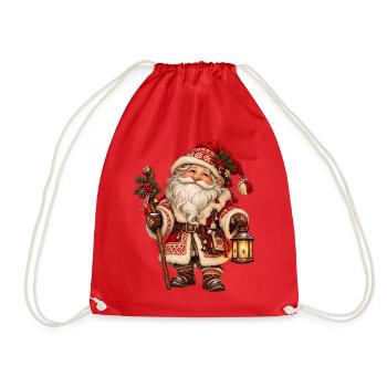 Weihnachts-Domovoi-Slawisches Hausgeist-Design - Turnbeutel - Rot - Vorne