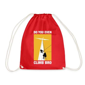 Do You Even Climb Bro Klettern Bouldern Kletterer - Turnbeutel - Rot - Vorne