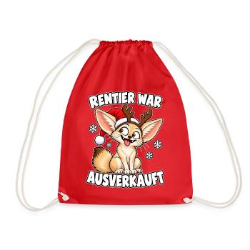 Rentier war Ausverkauft Fuchs - Turnbeutel - Rot - Vorne