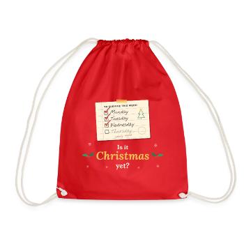 Ist es weihnachtlich, aber lustiger Pullover an einem Wochentag - Turnbeutel - Rot - Vorne