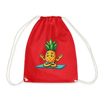 Ananas Frucht Yoga Meditation Sommer Vibes - Turnbeutel - Rot - Vorne
