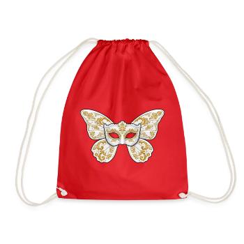 Verzierte goldene Maskenmaske - Turnbeutel - Rot - Vorne