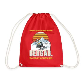 Meine Lieblingsrichtung: bergab - Turnbeutel - Rot - Vorne