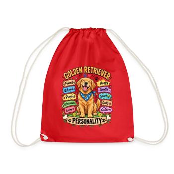 Golden Retriever Persönlichkeit Farbenpracht - Turnbeutel - Rot - Vorne