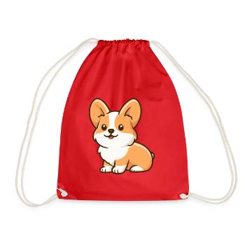 Corgi - Turnbeutel - Rot - Vorne