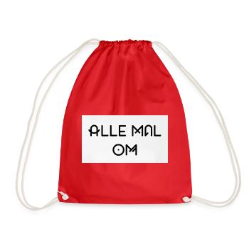 Alle Mal Om – Geometrische Line-Typografie - Turnbeutel - Rot - Vorne
