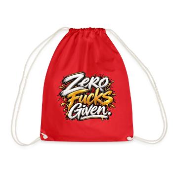 Zero Fucks Given Graffiti - Turnbeutel - Rot - Vorne