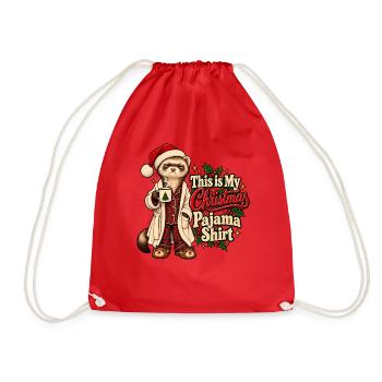 This is My Christmas Pajama Ferret Christmas - Turnbeutel - Rot - Vorne