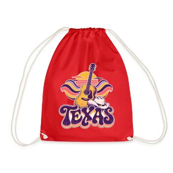 Texas Sunset Gitarre Retro - Turnbeutel - Rot - Vorne