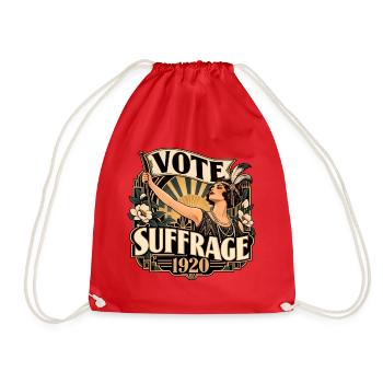 Vote Suffrage 1920 Vintage Frauenrechtskunst - Turnbeutel - Rot - Vorne