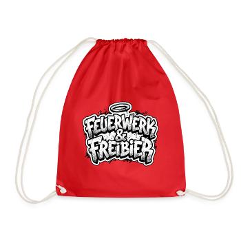 Feuerwerk und Freibier - Turnbeutel - Rot - Vorne
