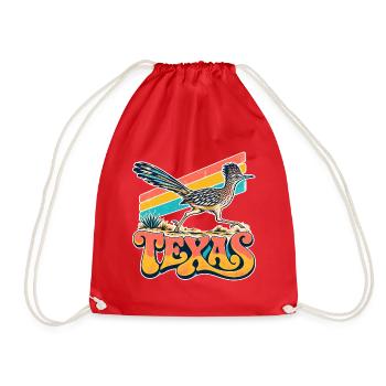 Texas Roadrunner Retro Neon - Turnbeutel - Rot - Vorne
