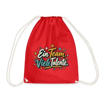 Team Shirt personalisierbar mit Teamname Ein Team  - Turnbeutel - Rot - Vorne
