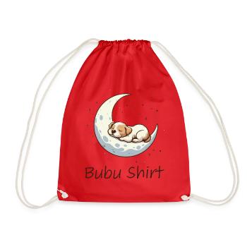 Bubu Shirt – Schlafendes Baby auf Mond, Pastell - Turnbeutel - Rot - Vorne